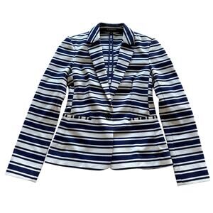 Womens Blazer Size XS Navy White Stripe Structured Professional Office Americana